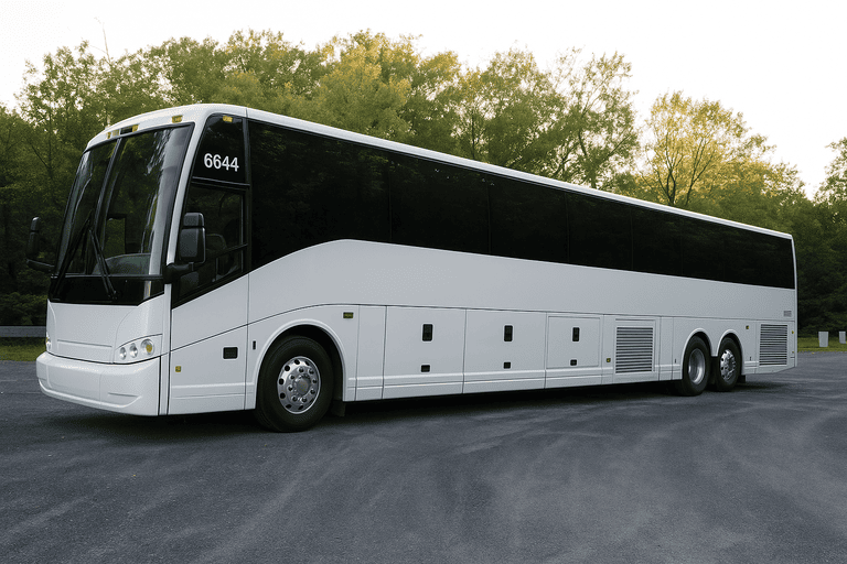 exterior of Charter Bus Rental West Allis coach bus