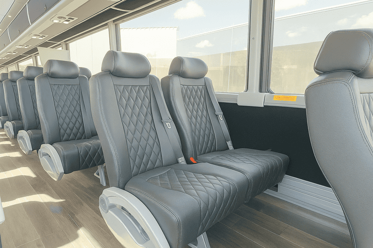 interior of Charter Bus Rental West Allis charter bus